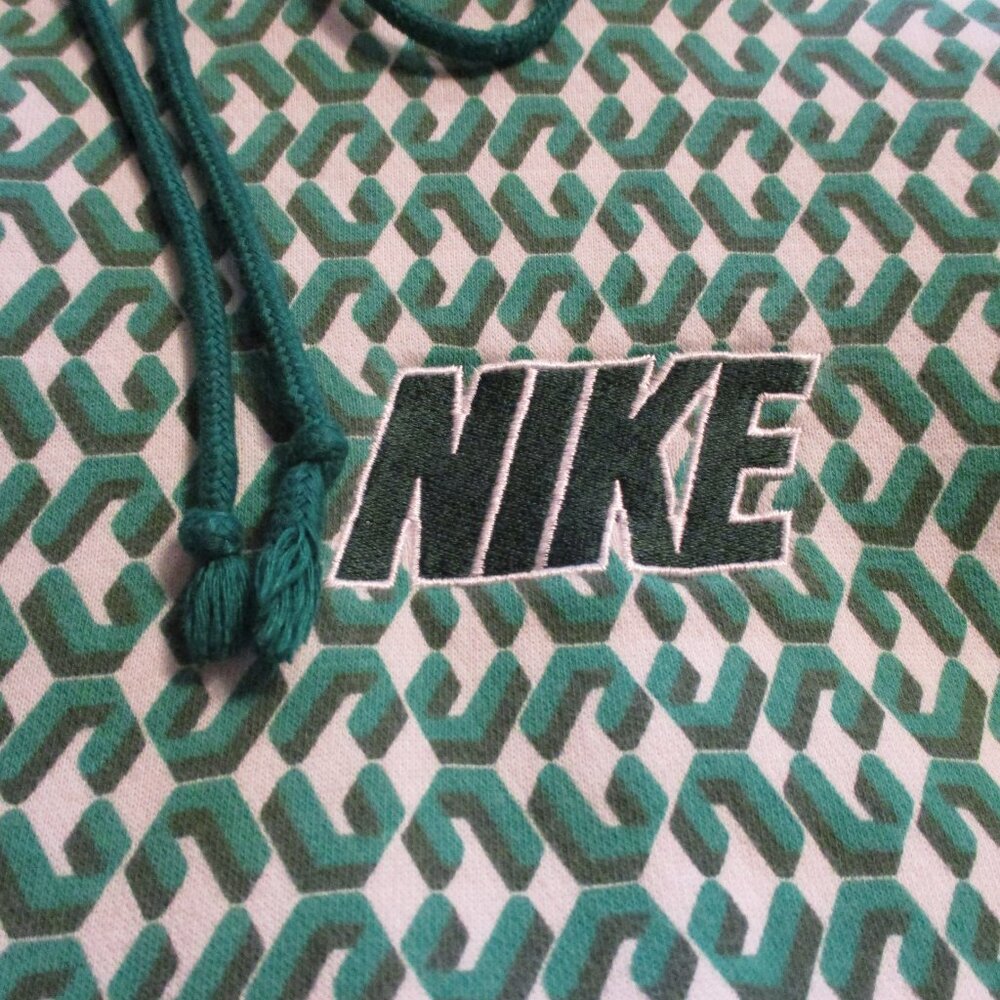 Nike Hoodie White Label Men Medium Green White Black Long Sleeve Pullover - Picture 3 of 10